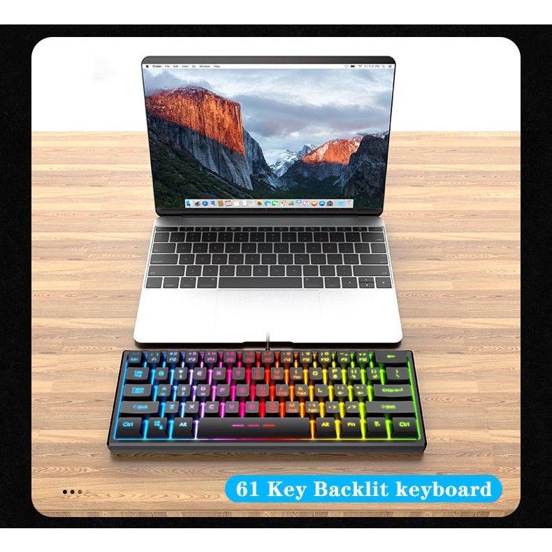 Bàn Phím Cơ Máy Tính FV-61 Led RGB 3 Chế Độ Khác Nhau Chơi Game Dùng Văn Phòng Cực Đã