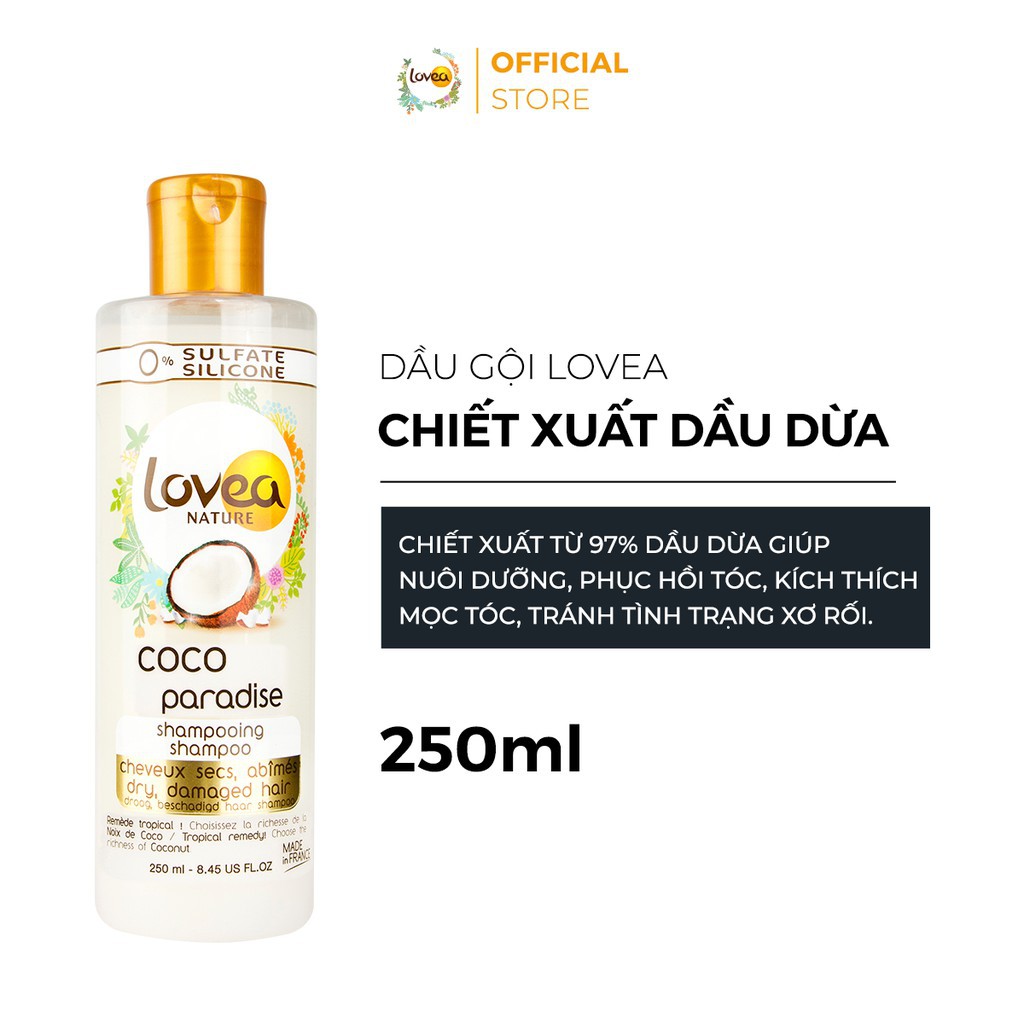 Dầu gội,dầu xả, xịt dưỡng tóc Lovea Chiết Xuất Dầu Dừa 250ML