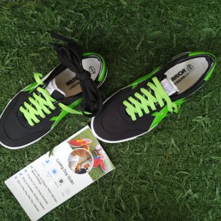 Giày bata warrior đen sọc xanh lá ( hàng chính hãng Warrior )