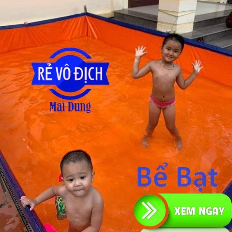 BỂ BẠT CHO TRẺ CON TẮM 6M2 CAO 1 MÉT - NUÔI ỐC , ẾCH , CÁ ( LOẠI 1 DẦY )