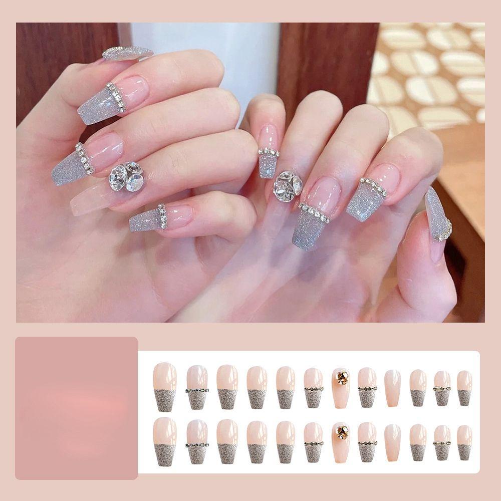 Hộp 24 Móng Tay Giả Có Thể Tháo Rời Kèm Túi Đựng MIHAN1|Bộ Móng Tay Giả Trang Trí Nghệ Thuật