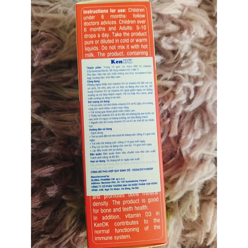 KEN DK ( kendk ) bổ sung vitamin d3 và k2 cho bé