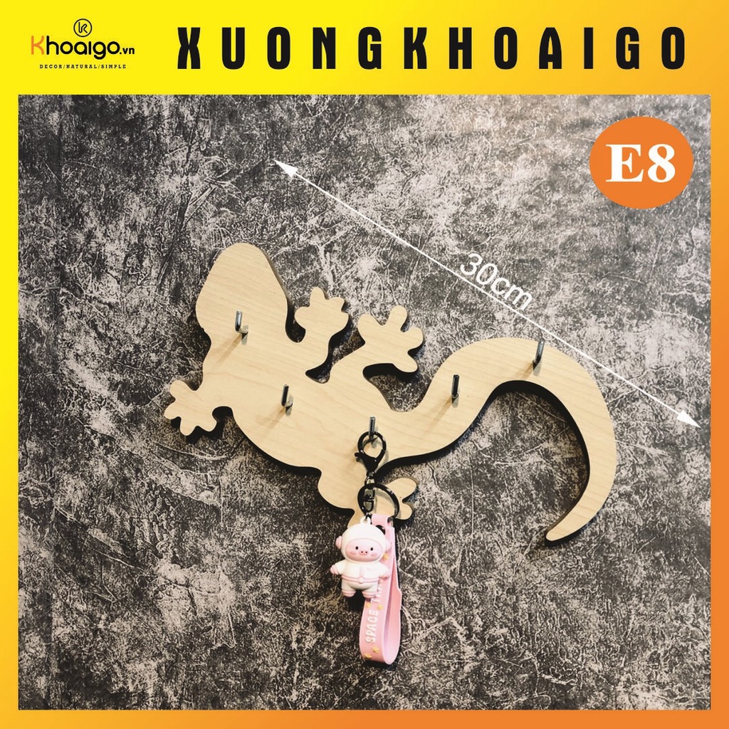 Móc Treo Chìa Khóa Gỗ Dán Tường Decor, Bảng Treo Chìa Khóa Gỗ