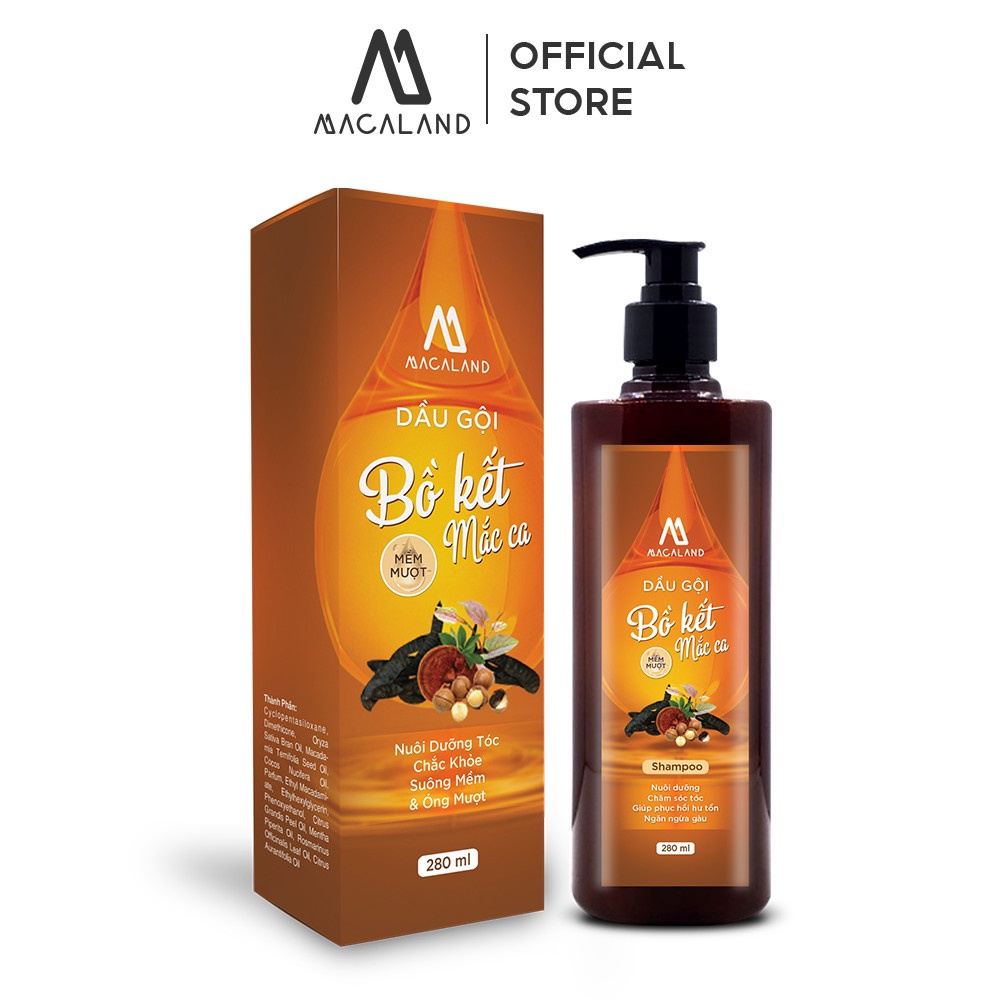 Dầu Gội Bồ Kết Mềm Mượt Mắc Ca Macadamia 280ml MACALAND