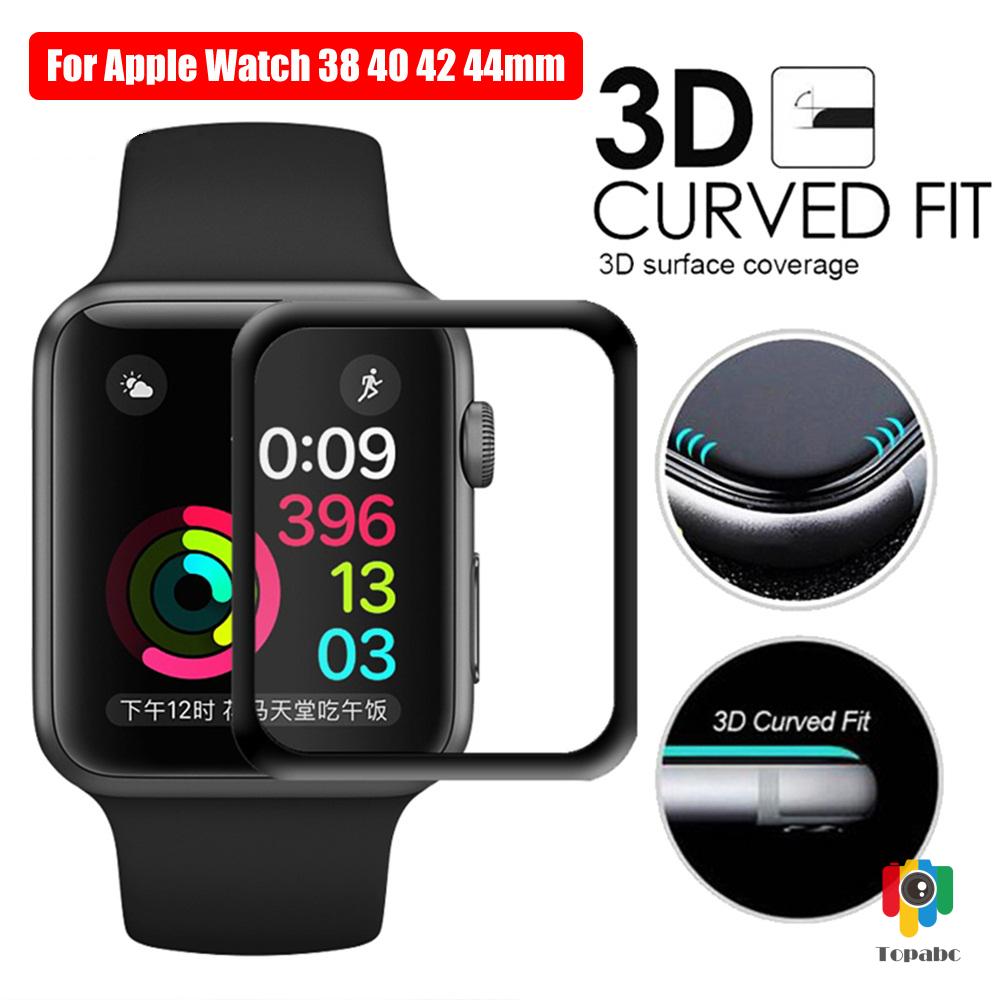 📞TOP💻 Black Anti-scratch 3D Curved Full Cover HD for iWatch Apple Watch 4 3 2 1