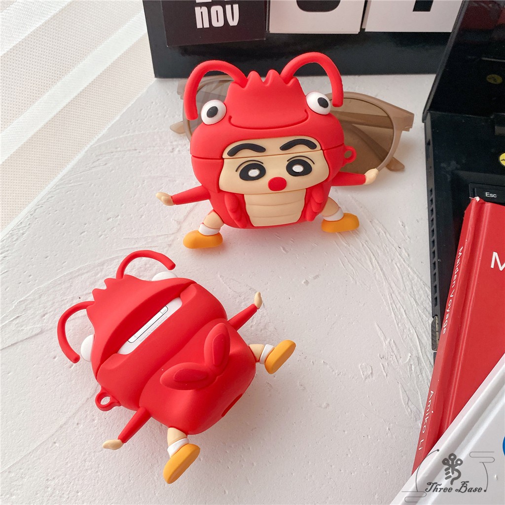 Dễ Thương Vỏ Bảo Vệ Hộp Sạc Tai Nghe Bluetooth Không Dây Airpods 1 / 2 Pro 3wire Hình Cậu Bé Bút Chì Shin Chan / Gấu Uống Trà Sữa