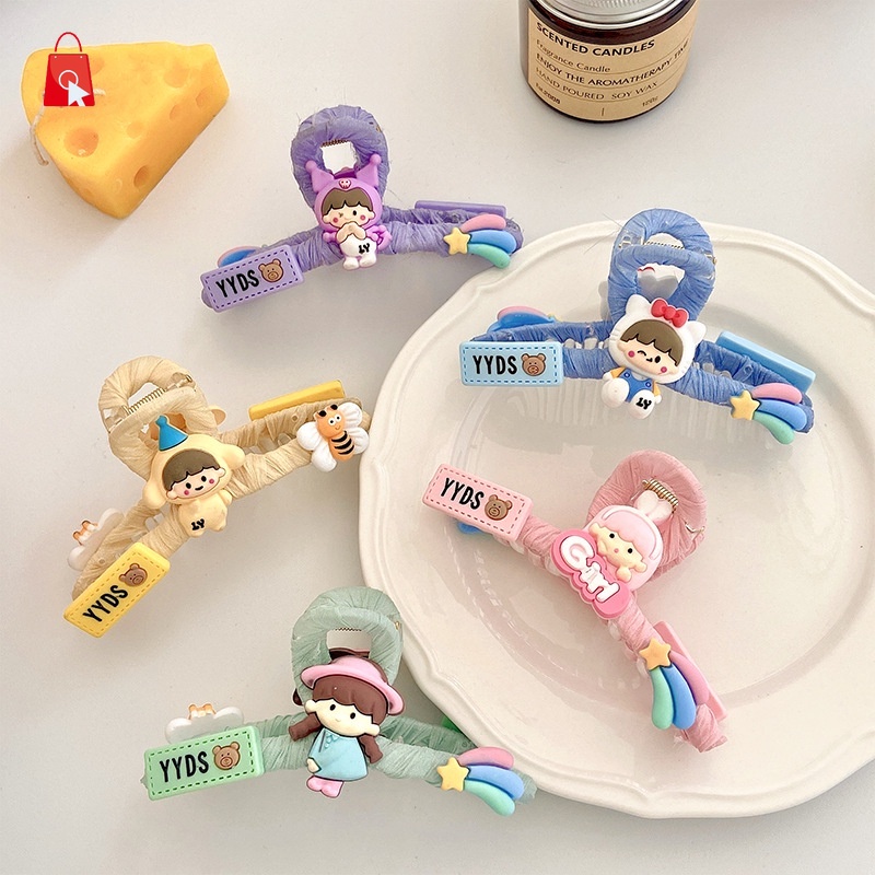 Kẹp Tóc Vải Kiểu Dáng Hoạt Hình Đáng Yêu JP1