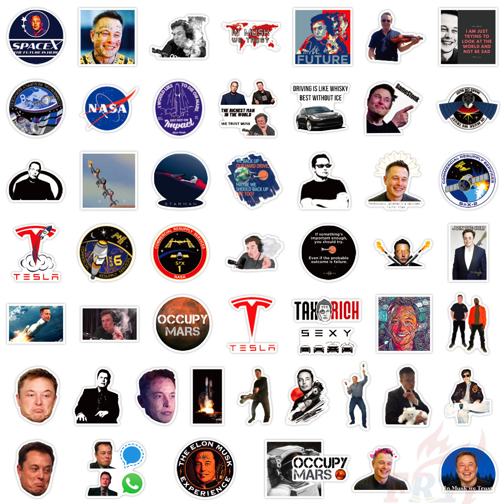 100Pcs/Set ❉ Elon Musk - Occupy Mars Stickers ❉ DIY Fashion Mixed Waterproof Doodle Decals Stickers