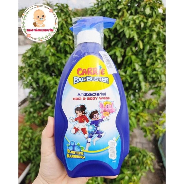 Sữa Tắm Gội Sạch Khuẩn Carrie Junior BacBuster Hương Strawberry /Hương Blueberry ( 700g/chai)