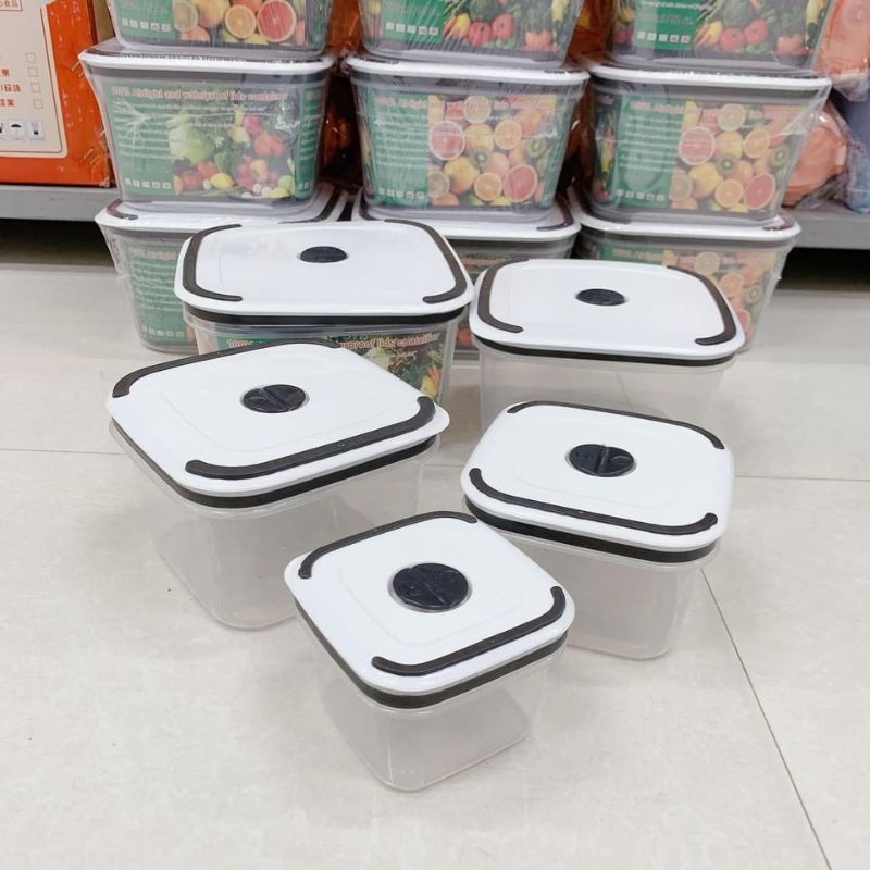 COMBO 5 Hộp đựng thực phẩm tủ lạnh trữ đông bảo quản thức ăn chất liệu nhựa cao cấp.