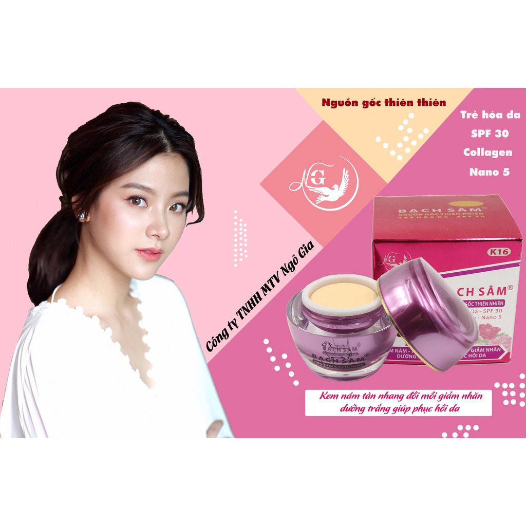 Kem Nám, Tàn nhang, Đồi mồi, Dưỡng trắng, Phục hồi da K16 BẠCH SÂM - 40g