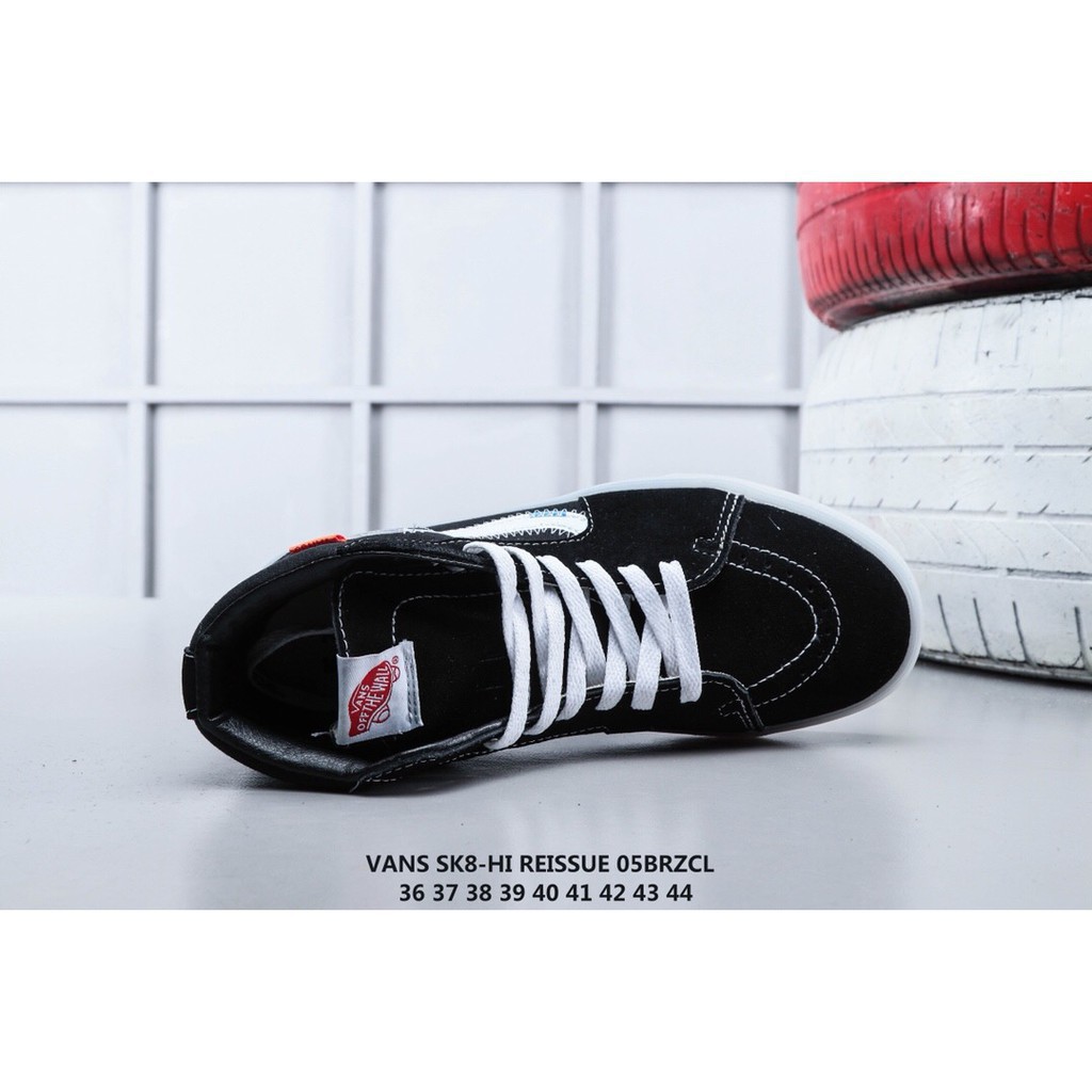 Giày Thể Thao Off-White X Vans Sk8-Hi Vải Canvas Cổ Cao Cá Tính