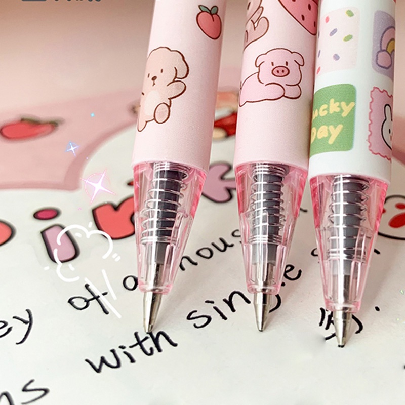 Set 6 Bút Mực Gel Đen Ngòi 0.5mm Hình Công Chúa Hoạt Hình