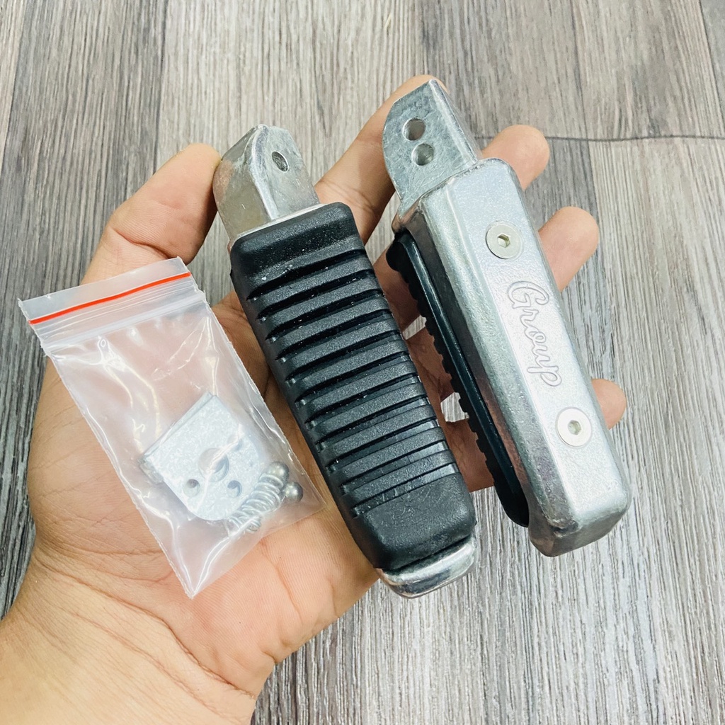 (KÈM ĐỦ PHỤ KIỆN) Cặp gác chân sau, giò đạp sau xe máy kiểu RACING sử dụng cho xe WAVE, DREAM trang trí xe siêu chất