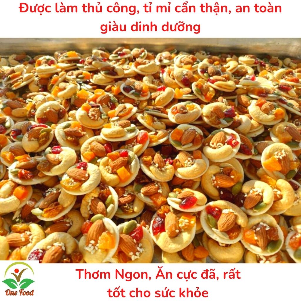 Bánh Đồng Tiền Mix Hạt, HẠT DINH DƯỠNG,bánh quy đồng tiền hạt Điều, Hạnh Nhân, Nho khô, OneFood68