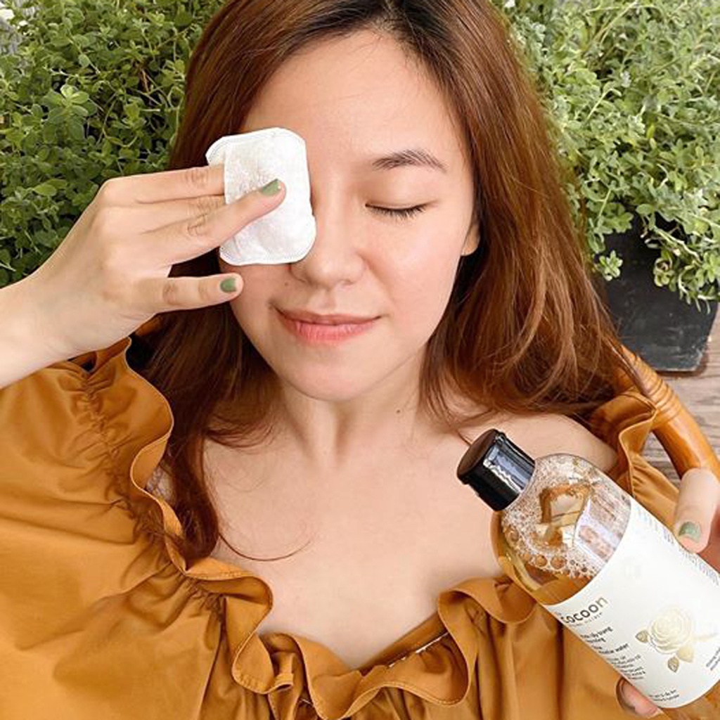 Nước tẩy trang hoa hồng Cocoon làm sạch sâu lớp makeup trang điểm Garin bigsize 500ml