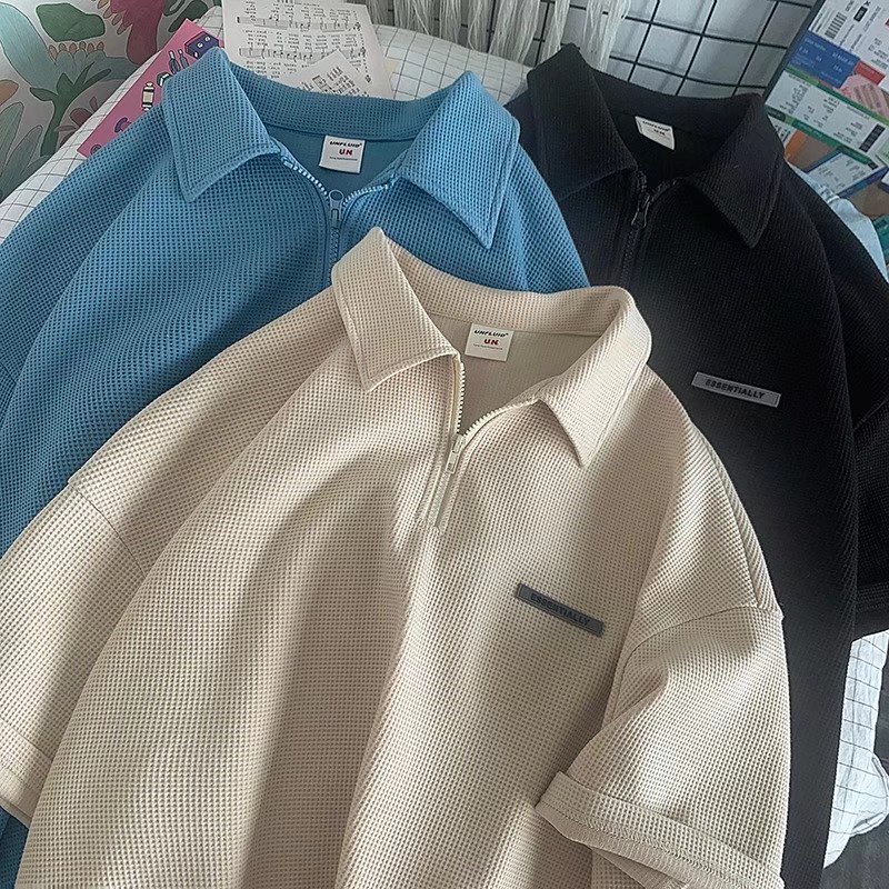 Áo thun polo tay ngắn thời trang hàn quốc sành điệu cho nữ áo. nam  from rộng tiếng nhật  màu đặc trang chủ  áo thun local brand áo sơ mi nam ngắn tay áo có cổ áo thun basic