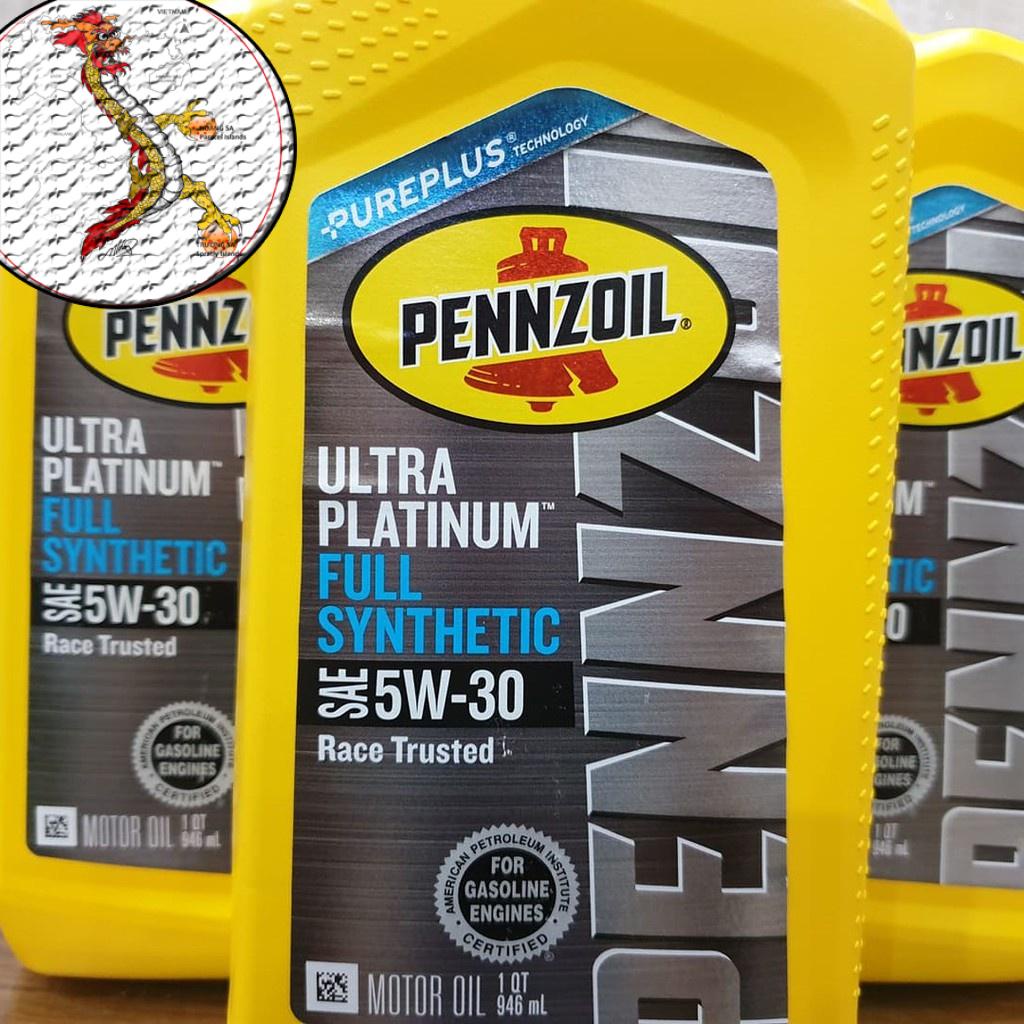 [Giá hủy diệt] nhớt xe tay ga Pennzoil 5W30, Nhớt PENNZOIL ULTRA PLATIUM 5W30 946ml cho xe tay ga chai 946ml