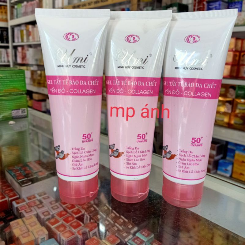 Gel tẩy tế bào da chết umi collagen yến đỏ 100ml