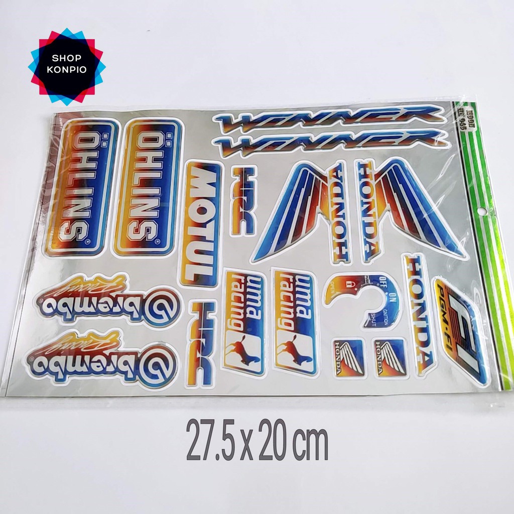 Bộ Tem Crom Dán Xe Winner Dập Nổi Cao Cấp Chống Thấm Nước, Chống Bay Màu ( Sticker )