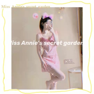 Không mút đệm ngực🌺Váy ngủ sexy🌺2 dây mẫu beo hồng thần thánh siêu xinh ren ngực  cao cấp+Quần lót 40-65kg---005