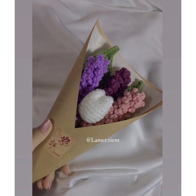 Bó hoa bằng len Handmade làm quà tặng sinh nhật, kỉ niệm