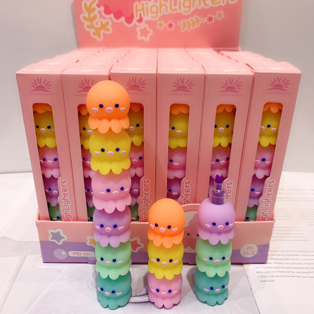 Bút Đánh Dấu Silicone Hình Bạch Tuộc 5 Màu