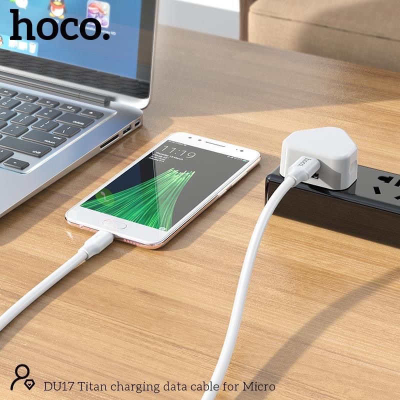 Cáp sạc nhanh 3A Hoco DU17 dây TPE siêu bền hỗ trợ truyền dữ liệu dài 1M