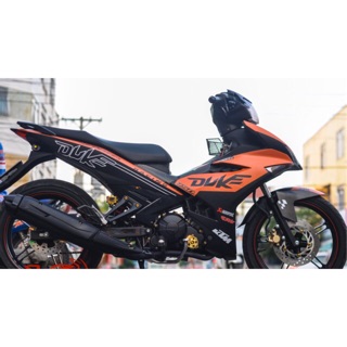 Tem trùm exciter 150 đen cam duke