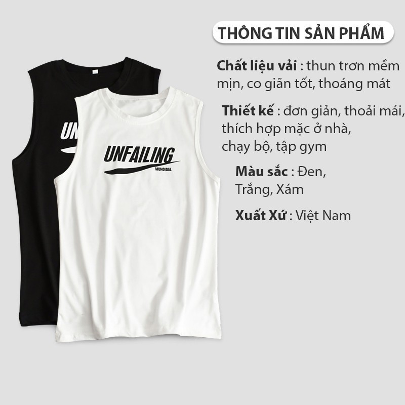 Áo ba lỗ nam chất liệu thun lạnh thoáng mát 6 màu thấm hút mồ hôi (BL003)