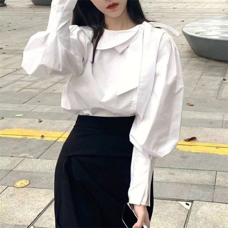 New sơmi trắng tay phồng tiểu thư cho nữ