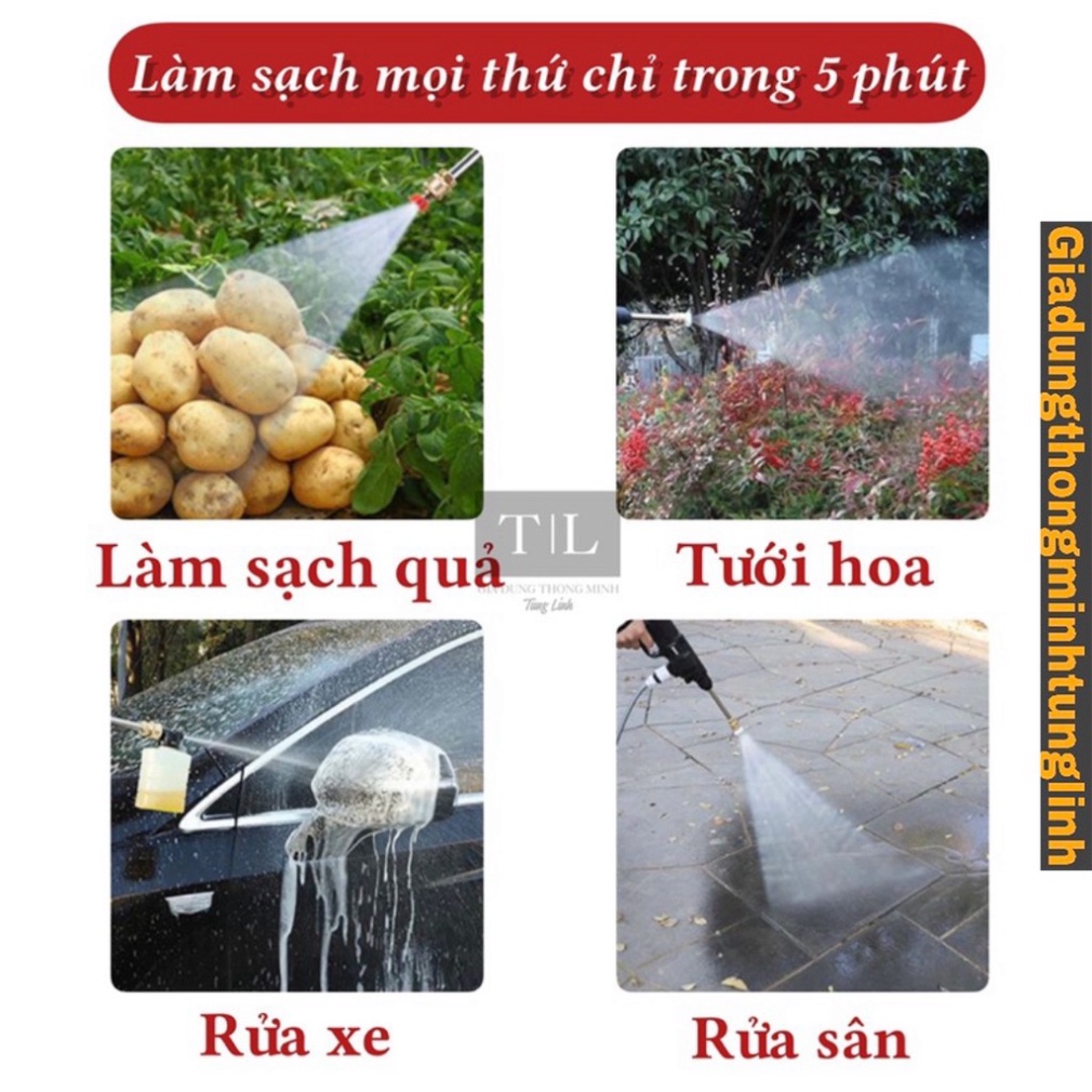 [Xả Hàng ]Máy Tăng Áp Lực Nước Vòi Phun Rửa Xe - Tăng áp lực nước từ 3 đến 5 lần, 3 chế độ phun linh hoạt, ABS