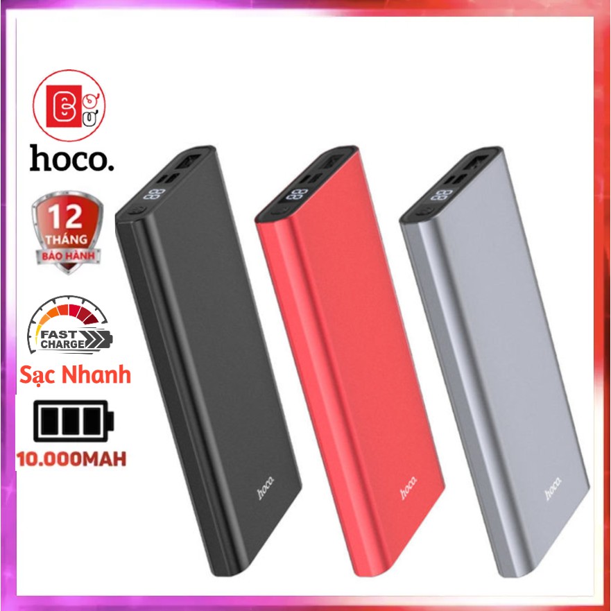 Sạc Dự Phòng Hoco j68 10.000mah 10W hỗ trợ sạc nhanh 2.1A có màng hình Led Pin Sạc dự Phòng Dự Phòng-Bơ Bư