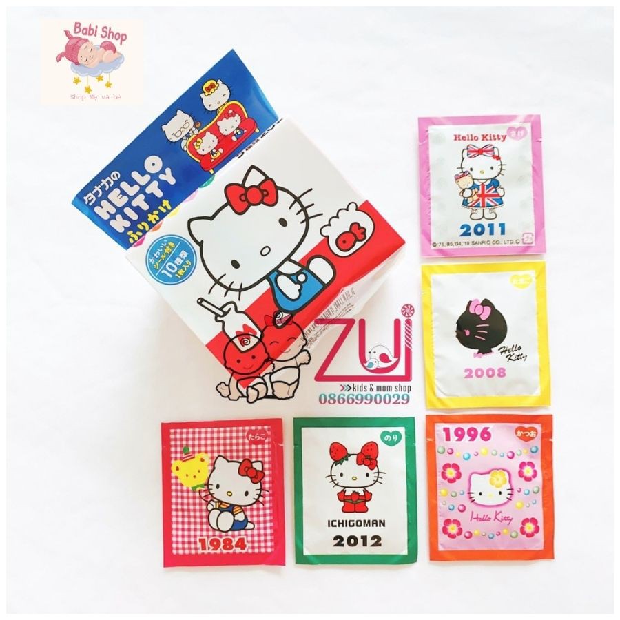 Gia vị rắc cơm Hello Kitty đủ vị cho bé nội địa Nhật, gia vị rắc cơm giúp bé ăn ngon