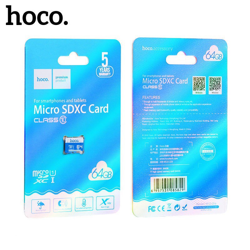 Thẻ Nhớ MICRO SDXC 64GB Hoco Class 10 95MB/S Chống Nước - BH 5 Năm  - chuyensiphukien1