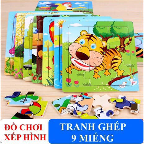 [Mã LIFETOYS1 giảm 30K đơn 99K] Bộ 5 Tranh Ghép Gỗ 2D Các Loài Động Vật Và Phương Tiện Giao Thông