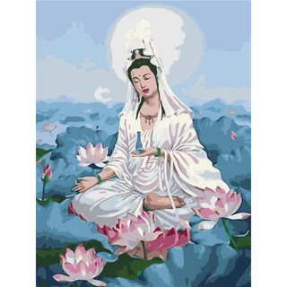 Tranh đá tự đính hình phật tự làm 30x40cm giá rẻ, tranh đính đá phong cảnh Anime 5D