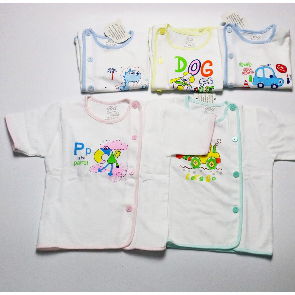 Combo 2 áo bác sĩ tay ngắn trắng Jou Chính Hãng vải cotton 100% cao cấp