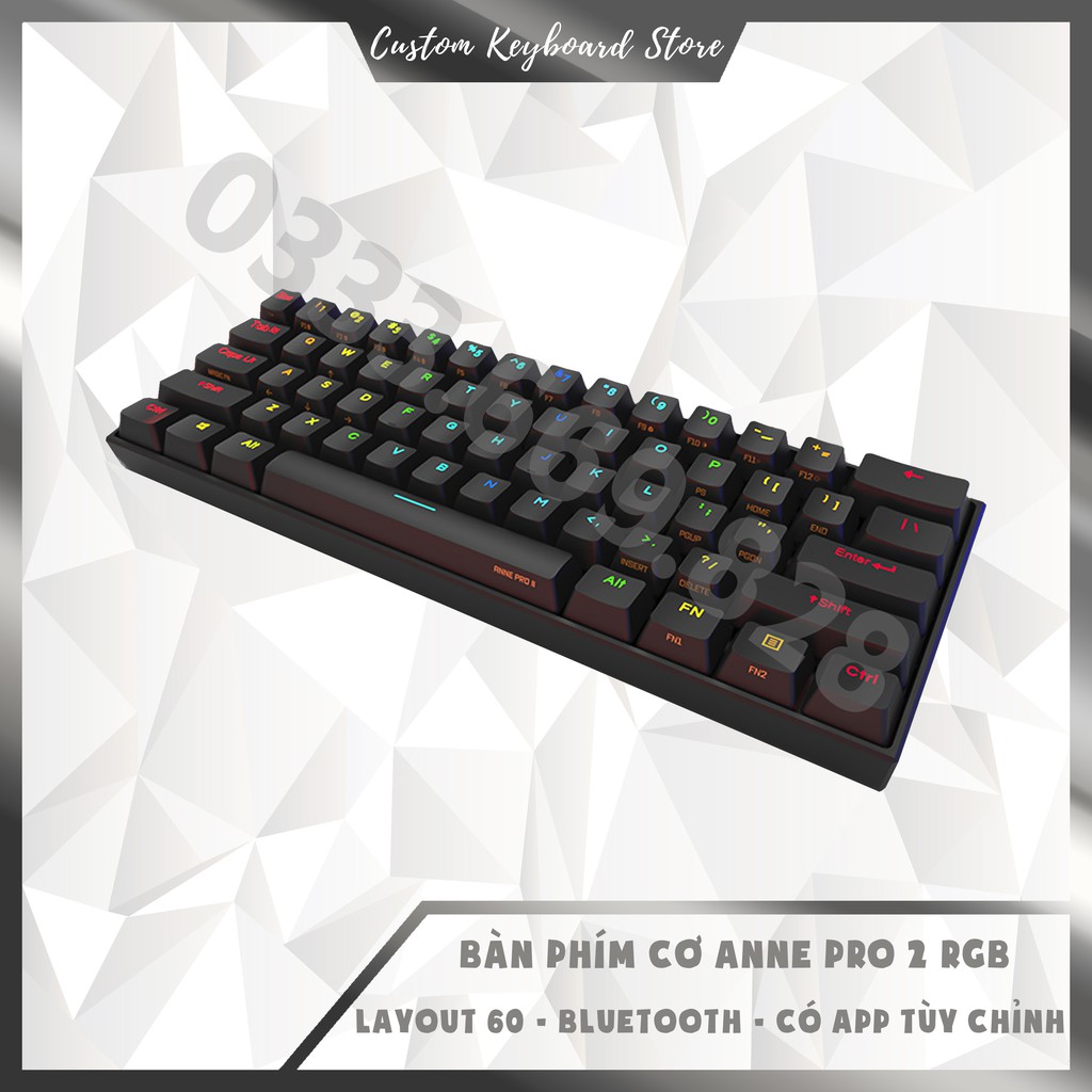 Bàn Phím Cơ 60% Anne Pro 2 - Led RGB 16.8tr Màu - Bluetooth 4.0 - App Tùy Chỉnh Cực Xịn | BigBuy360 - bigbuy360.vn