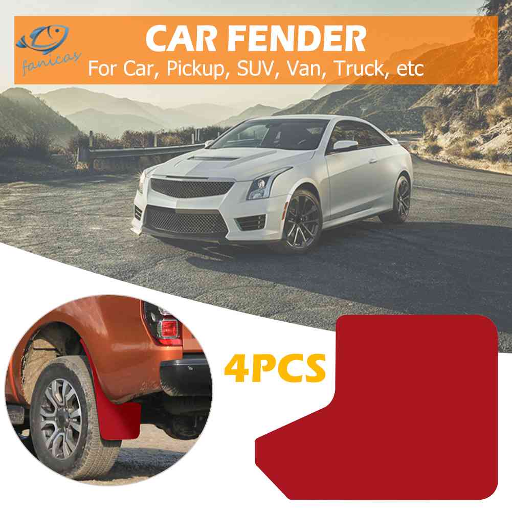 FENDER Set 4 Tấm Chắn Bùn Màu Đỏ Cho Xe Ô Tô