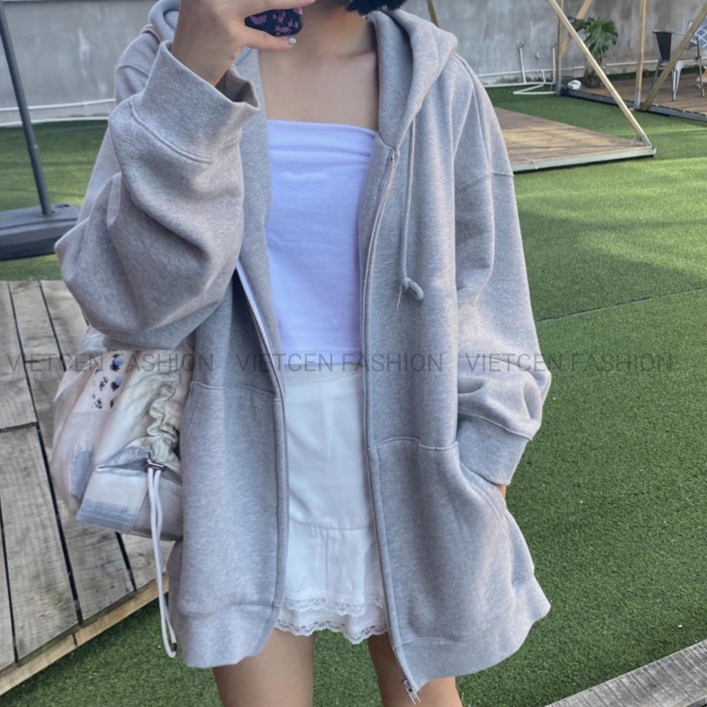 Áo Khoác Nỉ Hoodie Zip Form Rộng Nam Nữ Unisex Vietcen