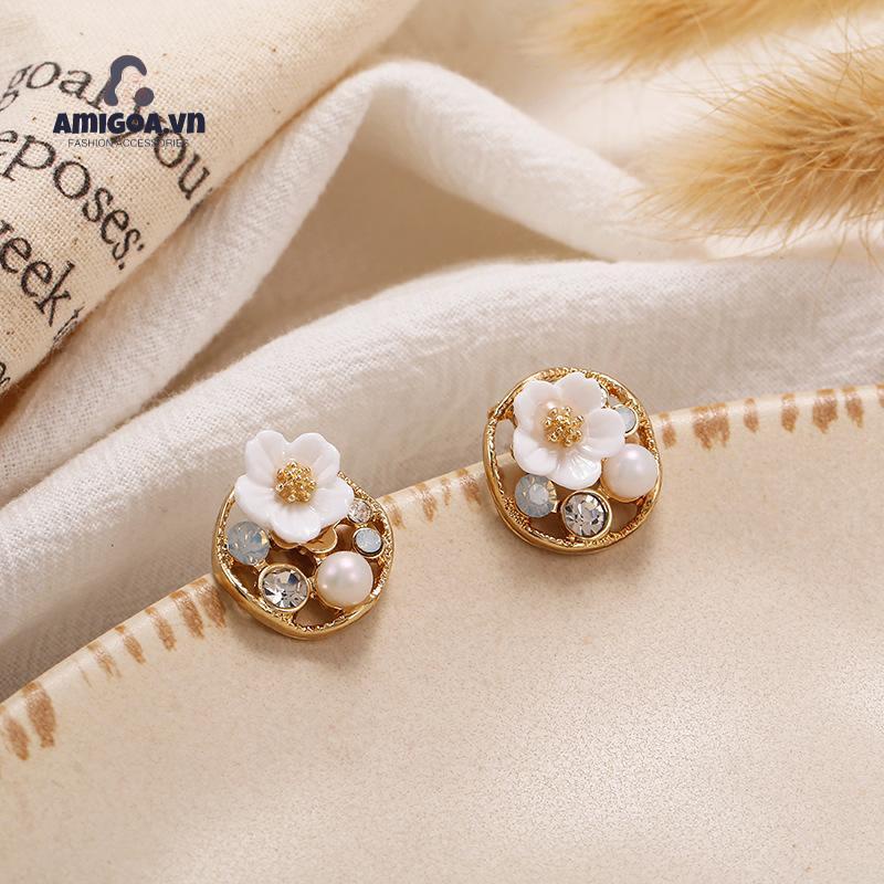 Bông Tai Mạ Bạc Dạng Xỏ Hình Học Cá Tính