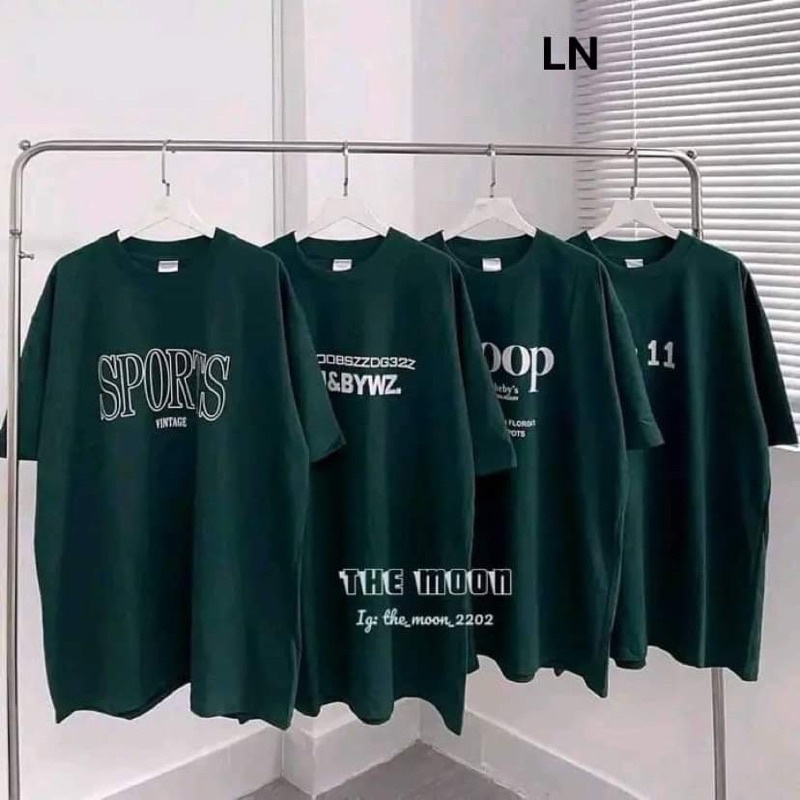 Áo phông xanh lá đậm nhiều hình TH6