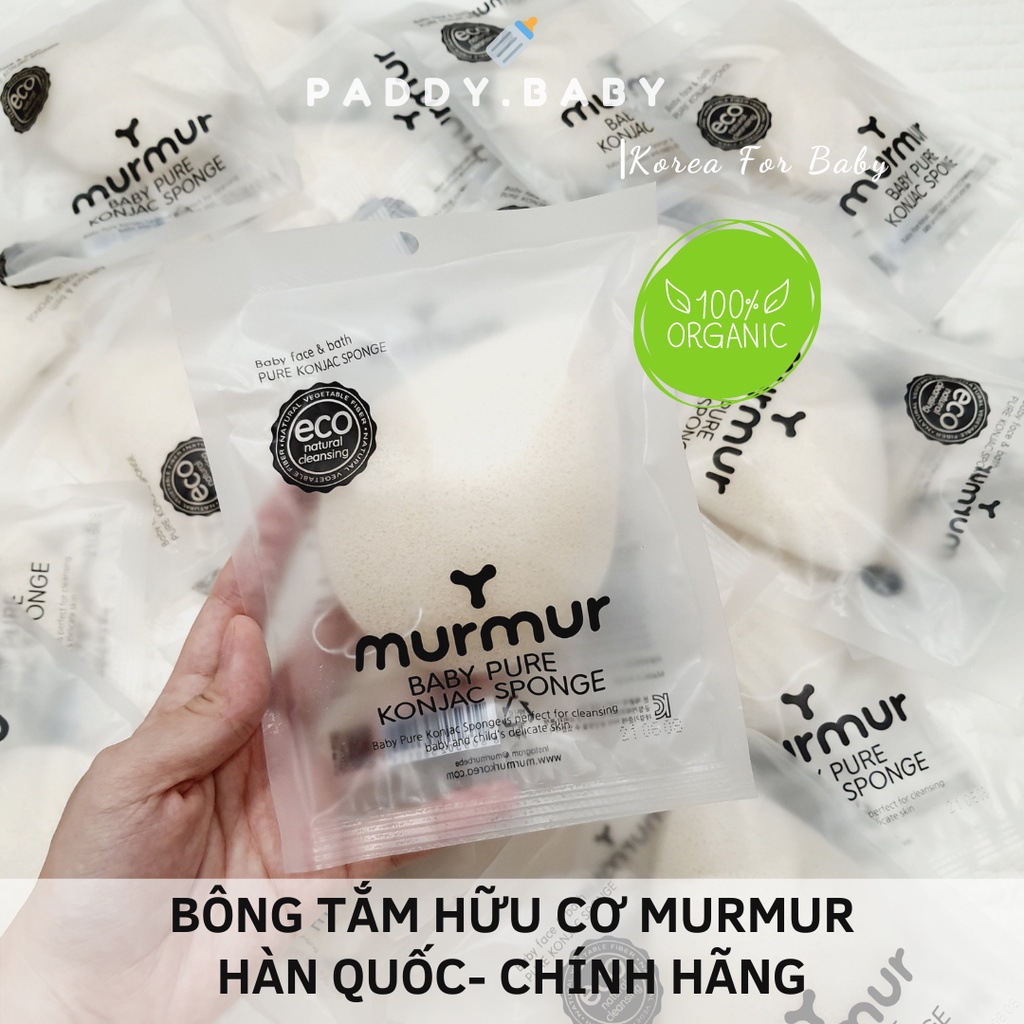 Bông tắm hữu cơ Organic Murmur Hàn Quốc cho bé