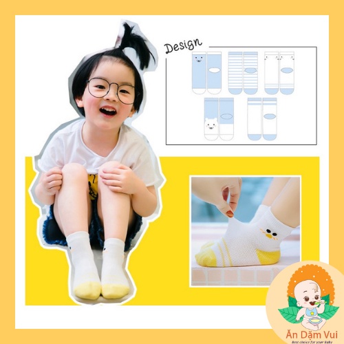 Set 5 tất lưới điều hòa co giãn giữ ấm cho trẻ em từ sơ sinh, vớ cho bé trai bé gái SAMI KIDS