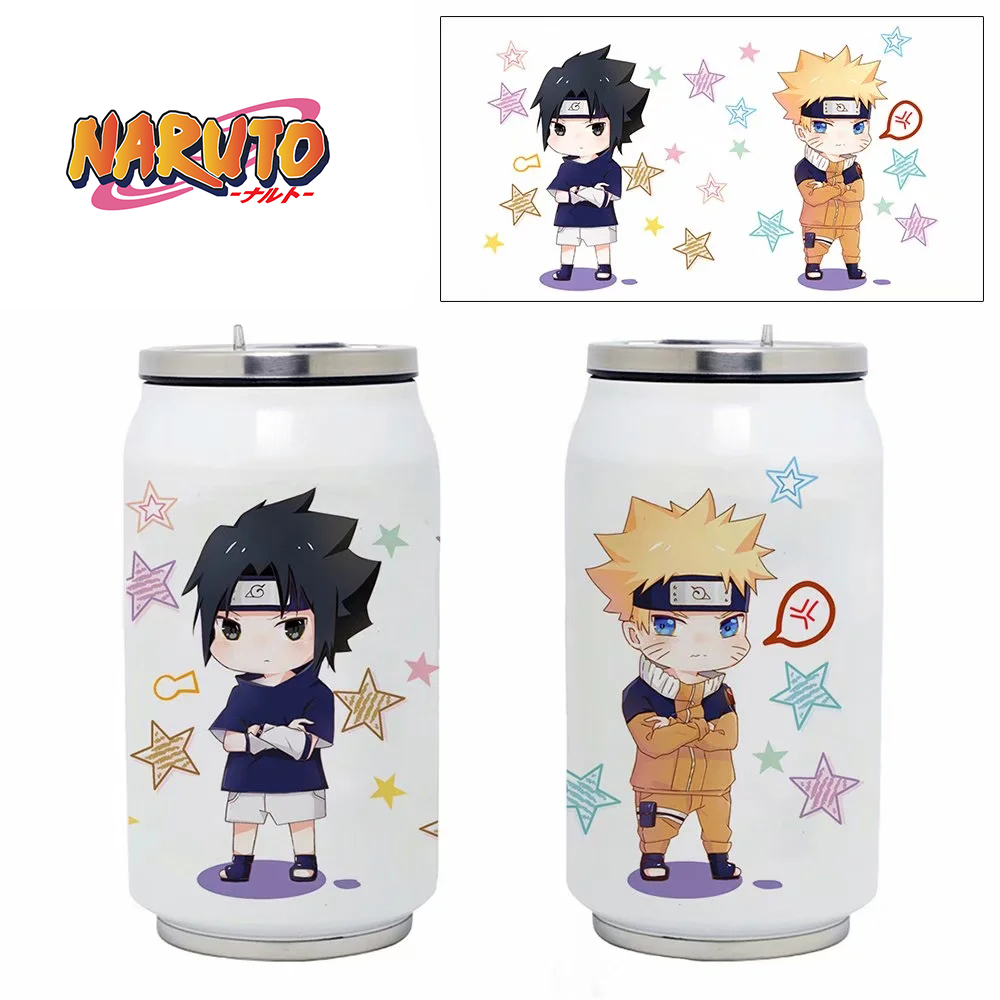 Bình giữ nhiệt Anime Naruto Kakashi Sasuke Madara Itachi hai lớp 350ml bằng thép không gỉ 304