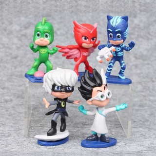 Bộ 5 Mô Hình Nhân Vật Hoạt Hình pj Mask Cú Mèo Xinh Xắn