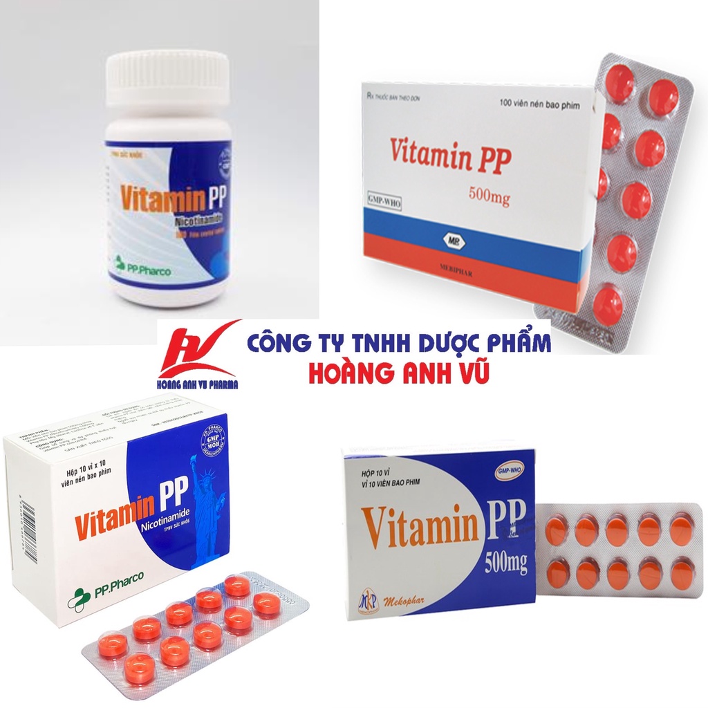 VITAMIN PP-CẢI THIỆN LÀN DA, XƠ VỮA ĐỘNG MẠCH, GIẢM CHOLESTEROL-100 VIÊN