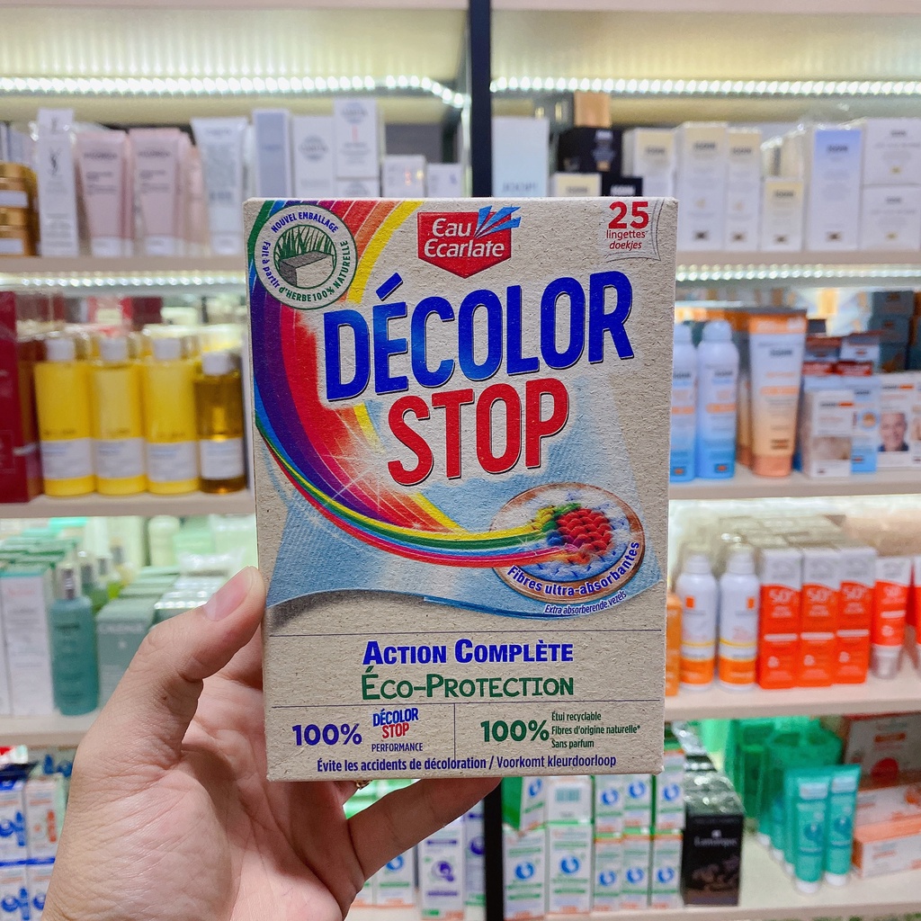 Miếng giặt ngăn lem màu Décolor Stop Complete Action  ( hàng Pháp)