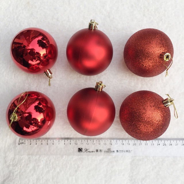 Hộp 6 quả châu size 8cm trang trí Noel (nhiều màu)